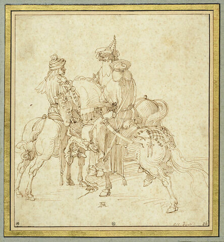 Trois cavaliers orientaux conversant, image 4/4