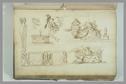 Etudes de sarcophage et de motifs décoratifs, image 2/2