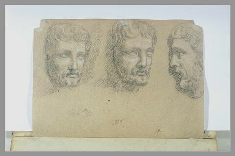 Trois études de têtes d'hommes barbus, d'après l'antique