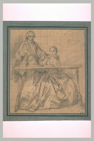 Jeune homme tenant une tasse et regardant une jeune femme à la tapisserie, image 2/2