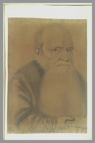 Vieillard, à longue barbe, tenant un livre, image 2/2