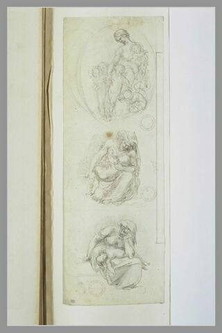 Femme entourée d'enfant ; femme et un enfant ; femme et un enfant endormi, image 2/2