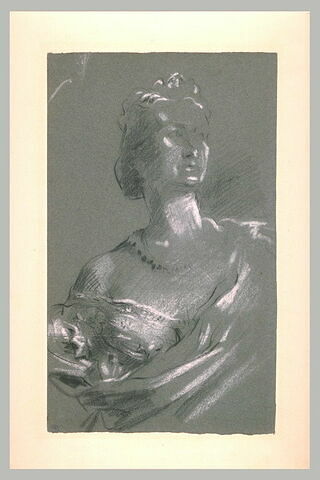 Etude pour le buste de la Princesse Mathilde, image 2/2