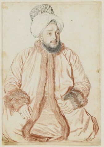 Portrait de Mehemet Aga assis à terre