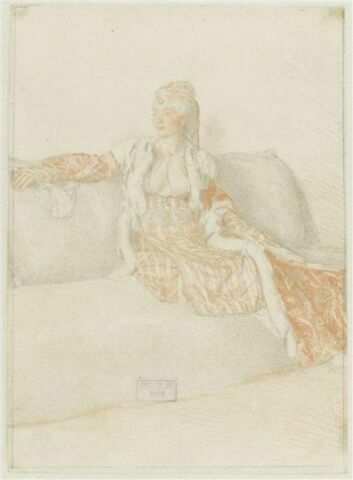 Dame de Constantinople assise sur un divan, image 1/2