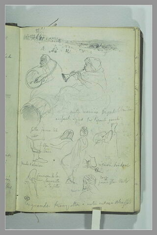 Croquis d'arabes et notes manuscrites, image 2/2