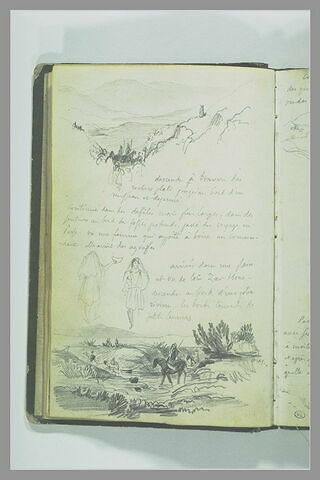 Croquis de paysages et notes manuscrites, image 2/2