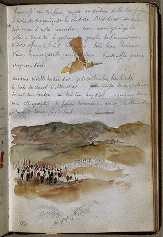 Etrier, cavaliers dans un paysage, notes manuscrites, image 3/3