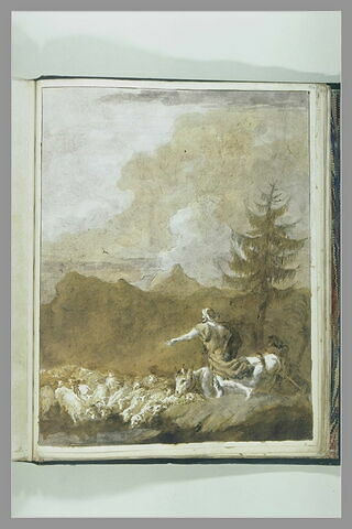 Paysage avec un berger : Moïse adoucissant les eaux amères de Mara (?), image 2/2