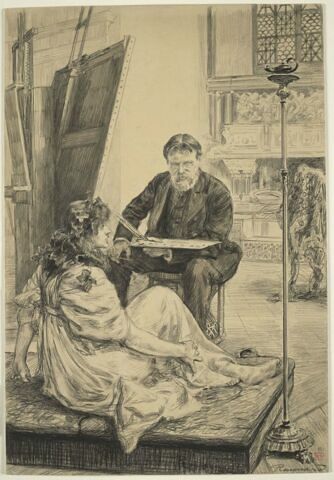 Portrait du peintre Sir Lawrence Alma-Tadema dans son atelier, image 1/2