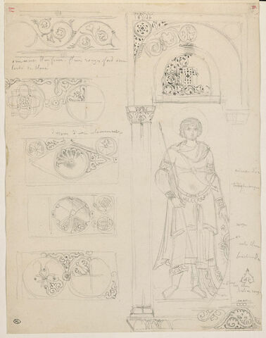 Mont Athos, Monastère de la Grande Lavra, étude de fresque : saint Léon, image 1/2