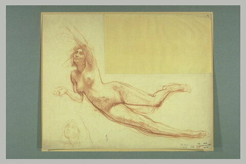 Femme nue, étendue, le bras gauche au dessus de la tête, image 1/1