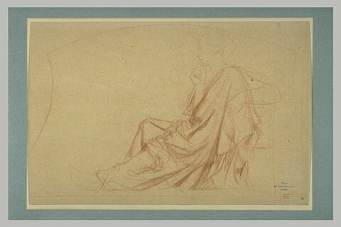 Femme drapée, assise, tournée à gauche, image 1/1