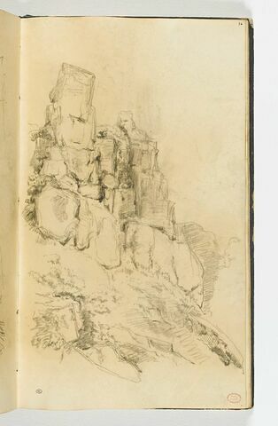 Rochers et végétation sur le flanc d'une montagne, près de Pont d'Ouilly, image 1/2