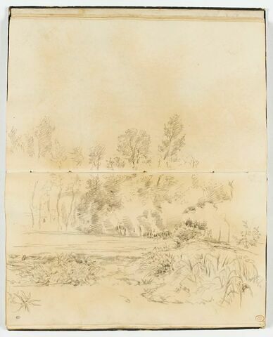 Paysage avec une étendue d'eau bordée d'arbres, près de Falaise, image 3/4
