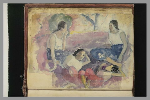 Tahitiennes dans assises dans un paysage, image 1/1