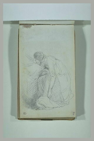 Figure agenouillée, la tête reposant sur les jambes d'une autre figure, image 1/1
