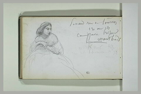 Femme assise ; notes manuscrites, image 1/1