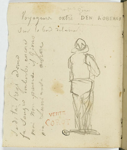 Notes manuscrites et personnage de dos, image 1/2