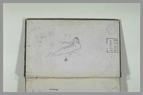 Femme nue, allongée, en appui sur son coude gauche, image 1/1