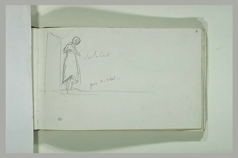 Figure debout et indications manuscrites, image 1/1