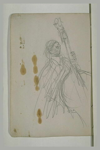 Figure jouant de la contrebasse
