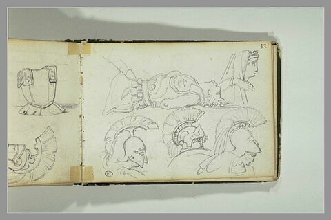 Etudes de casques et de figures grecques, image 2/2