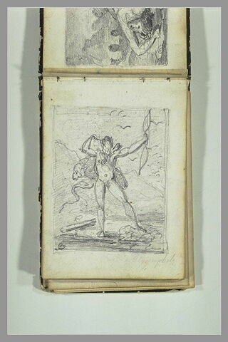 Homme nu, armé d'un arc, dans un paysage, image 2/2