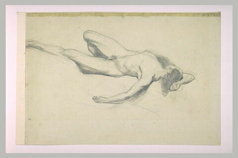 Homme nu, étendu à terre, la tête tournée vers la droite, image 2/2