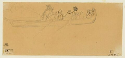 Barque chargée de passagers, conduite par des marins, image 1/2