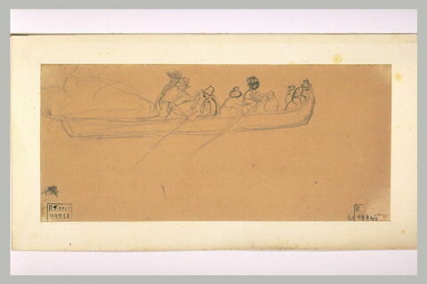 Barque chargée de passagers, conduite par des marins, image 2/2