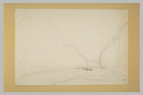 Barque sur une rivière bordée d'arbres, image 1/1