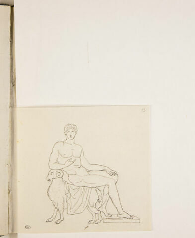 Jeune homme nu, assis sur un bélier, image 1/2