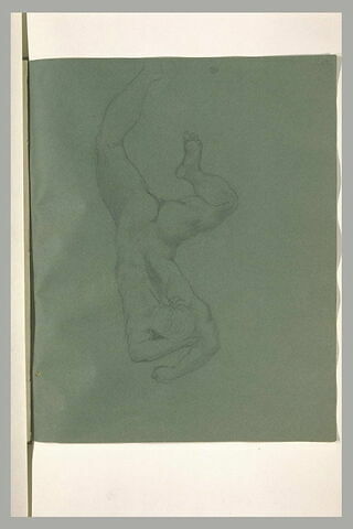 Homme nu, vu de dos, tombant dans le vide, image 1/1