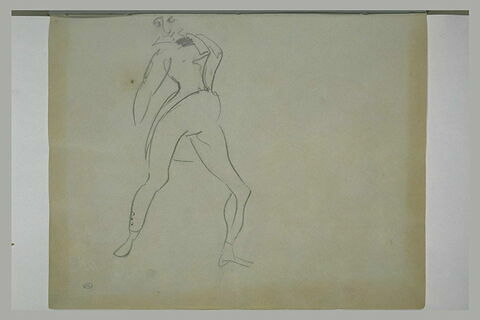 Silhouette caricaturale d'homme en habit, de trois quarts à droite, image 1/1