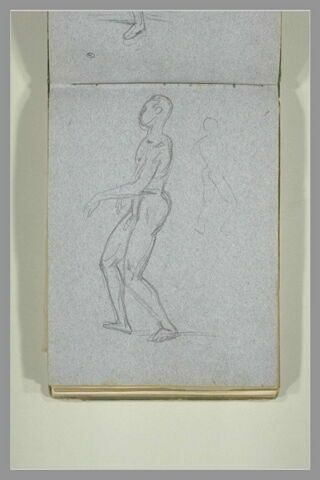 Homme nu, de profil à gauche, et croquis de figures, image 1/1