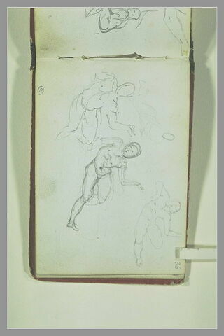Quatre études d'hommes nus, allongés, image 2/2