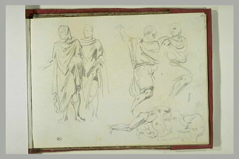 Figures d'hommes drapés à l'antique ; Hercule combattant le lion de Némée, image 2/2