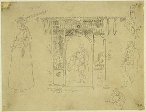 Orientaux, et figures dans une échoppe, image 1/2