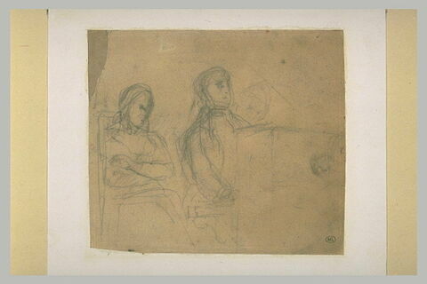 Dessin préparatoire pour le double portrait de Frédéric Chopin et George Sand, image 2/2