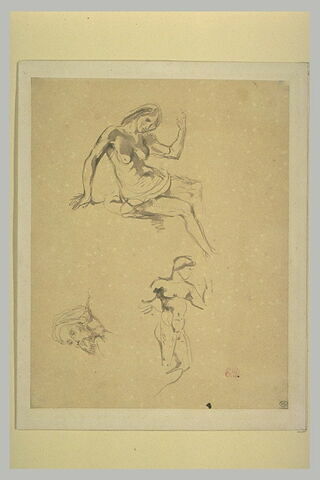 Etude de femme, d'hommes nus, et d'une tête d'arabe, image 1/1