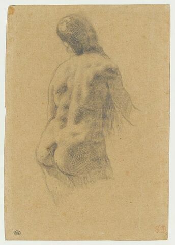 Jeune femme nue, à mi-corps, en train de se peigner - Louvre Collections