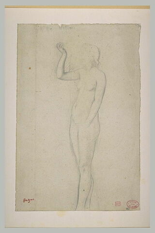 Femme nue, debout, de trois quarts à gauche, image 2/2
