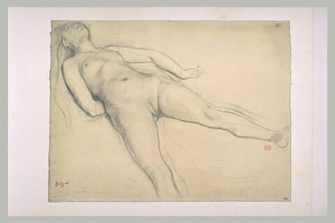 Femme nue, couchée sur le dos, image 1/1