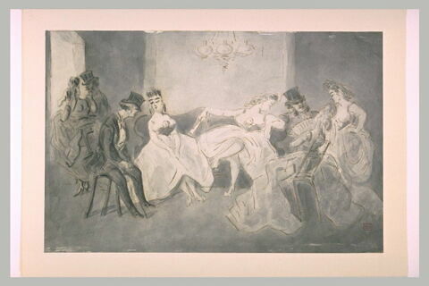 Au salon, scène de maison close, image 2/2
