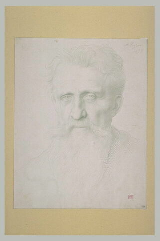 Tête d'homme à longue barbe, de face ou Autoportrait à la Michel-Ange, image 2/2