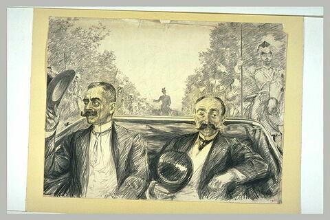 Deux hommes assis dans une voiture, image 1/1