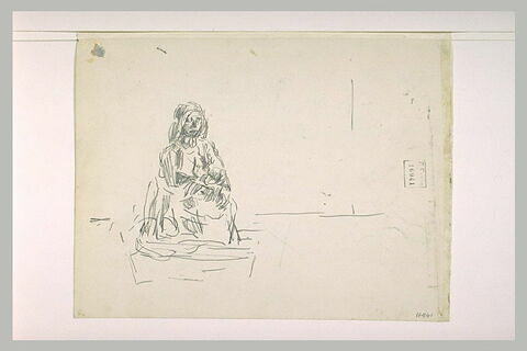 Femme assise, vue de face, image 1/1