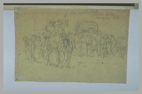 Paysans bretons dansant une sorte de farandole, image 1/1