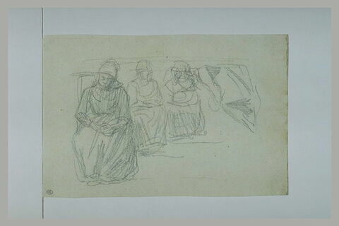 Etude de quatre femmes bretonnnes assises